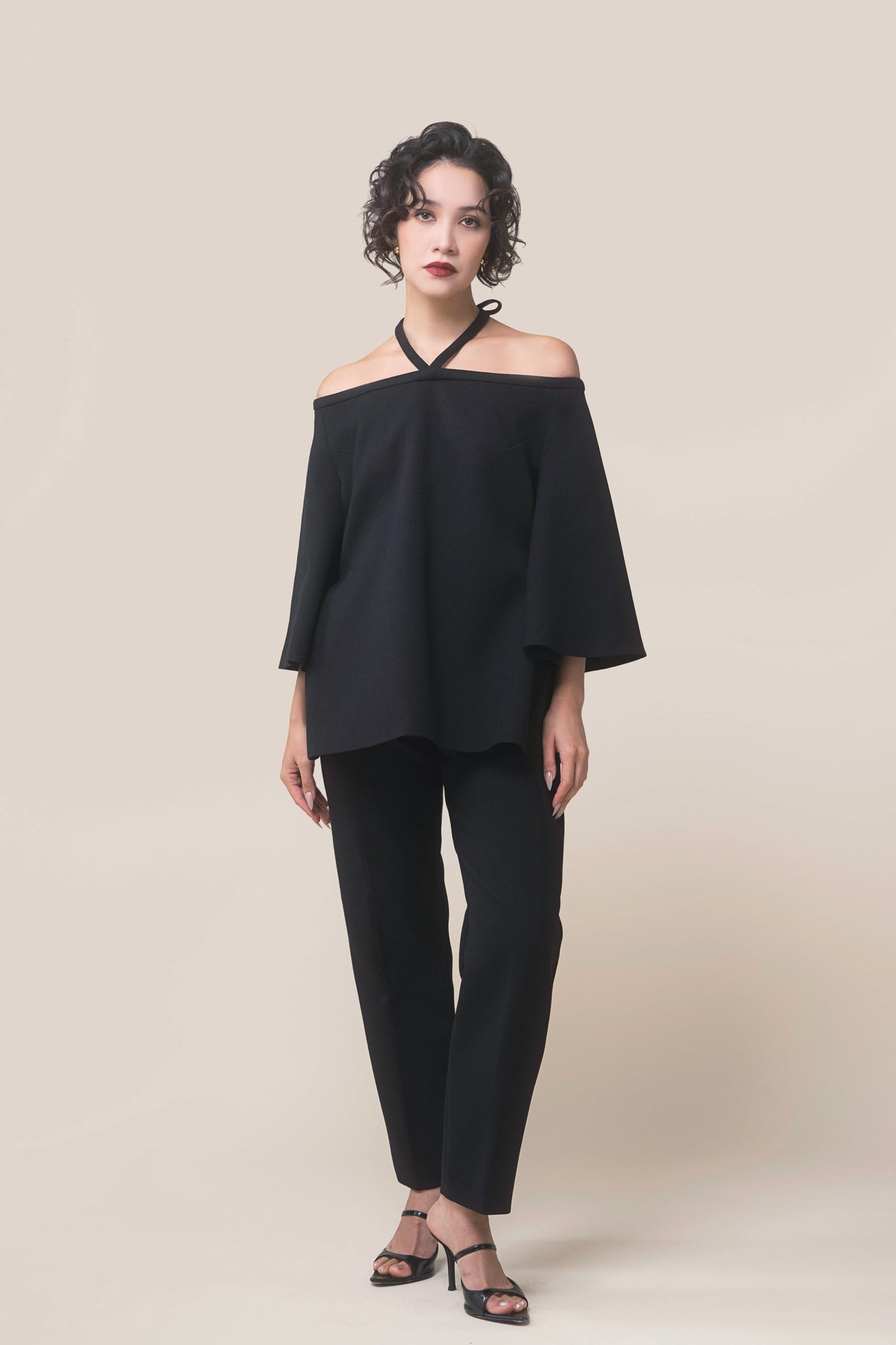 HALTER RIBBON BLOUSE
