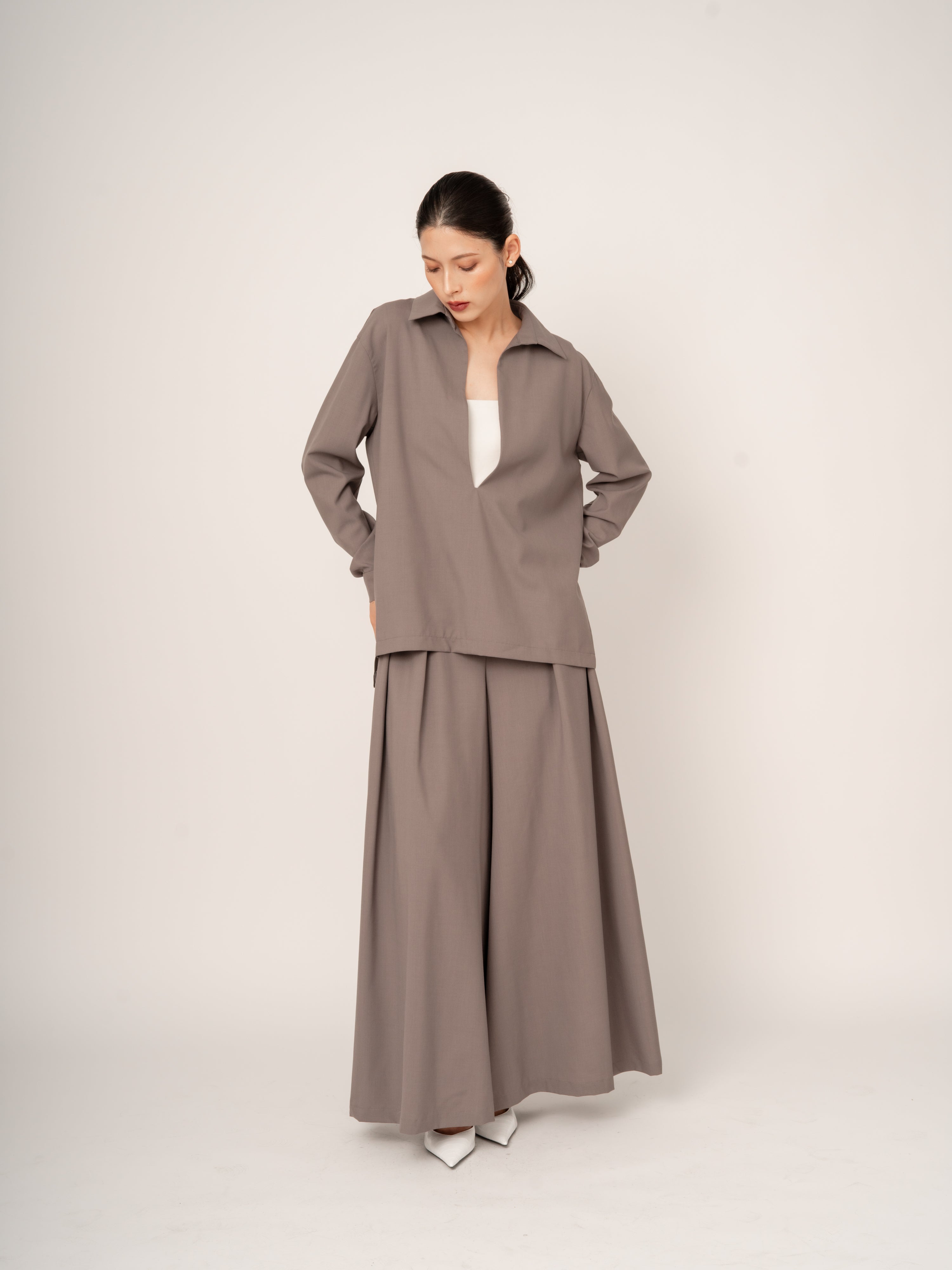 WOOL WIDE PANTS